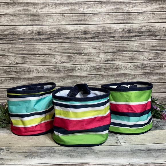 Thirty-One Preppy Pop OH-Snap Bins set of 3